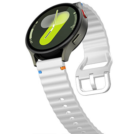 Huawei Watch GT4 46mm İle Uyumlu Dalga Desenli Tokalı Yumusaş Soft Silikon Kordon