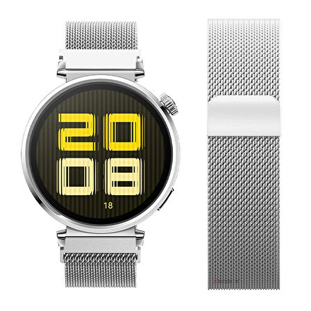 Huawei Watch GT5 41mm Uyumlu Manyetik Milanese Loop Metal Kordon 