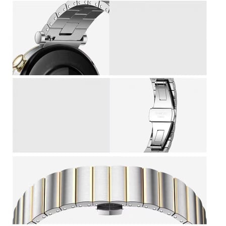 Sneezy Mi Watch S4 41mm İle Uyumlu Renk Detaylı 18mm Paslanmaz Çelik Metal Kordon Kayış