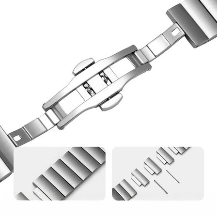Sneezy Mi Watch S4 41mm İle Uyumlu Renk Detaylı 18mm Paslanmaz Çelik Metal Kordon Kayış