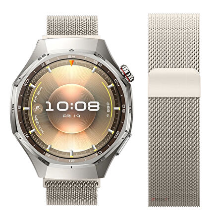 Huawei Watch GT6 Pro 46mm Uyumlu Manyetik Milanese Loop Metal Kordon 