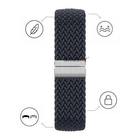 Huawei Watch Fit 5 İle Uyumlu Metal Klipsli Solo Fiberlink Yumuşak Kumaş Örgü Kordon