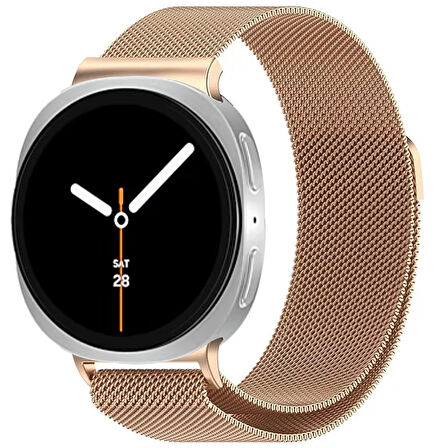 Samsung Galaxy Watch 8 40mm 44mm Uyumlu Manyetik Milanese Loop Metal Kordon