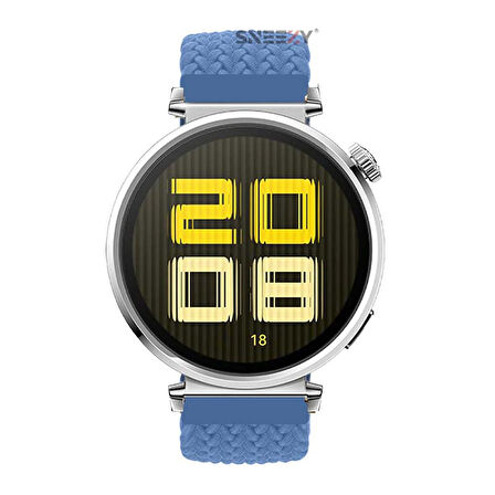 Sneezy Huawei Watch GT 5 41mm İle Uyumlu Metal Klips Solo Fiberlink Kumaş Örgü Kordon