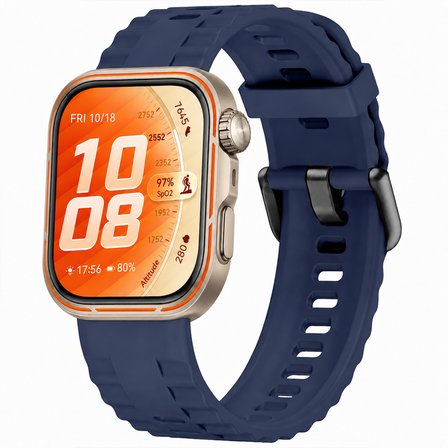 Huawei Watch Fit 5 Pro İle Uyumlu Tırtıklı Metal Tokalı Spor Silikon Kordon