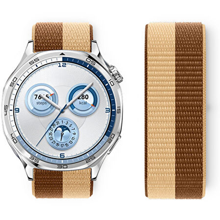 Huawei Watch GT5 46mm GT4 46mm İle Uyumlu Ayarlanabilir Cırt Cırtlı Yumuşak Spor Kumaş Örgü Kordon