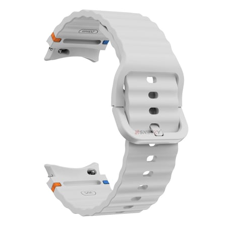 Samsung Galaxy Watch 7 40mm-44mm İle Uyumlu Metal Tokalı Dalgalı Spor Silikon Kordon