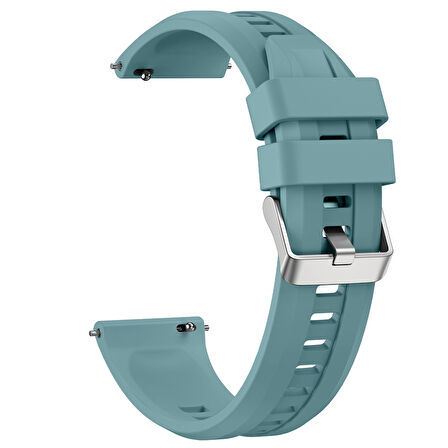 Sneezy Huawei Watch GT6 46mm İle Uyumlu Spor Silikon Metal Tokalı Soft Saat Kordonu