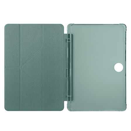 Honor Pad 9 Kılıf Üçgen Katlanabilir Pu Deri Kapaklı Kalemlikli Dikey Standlı Akıllı Tablet Kılıfı
