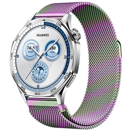 Huawei Watch GT5 46mm Uyumlu Manyetik Milanese Loop Metal Kordon 