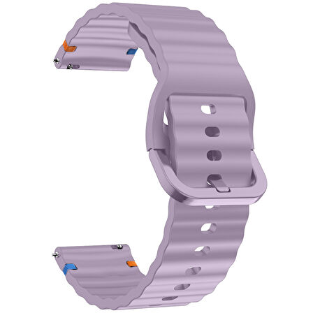 Huawei Watch GT5 Pro 42mm İle Uyumlu Dalga Desenli Tokalı Yumusaş Soft Silikon Kordon