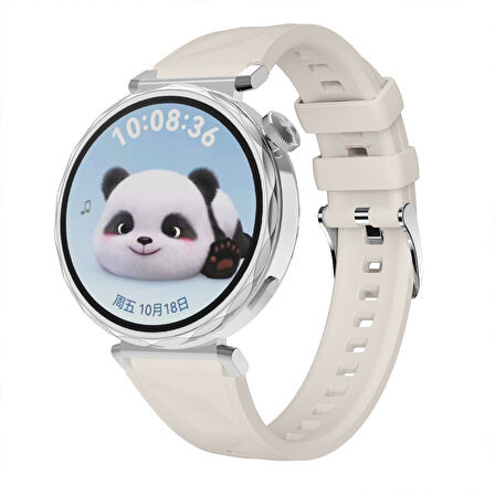Sneezy Huawei Watch GT5 Pro 42mm İle Uyumlu Prism Metal Tokalı Soft Yumuşak Silikon Kordon