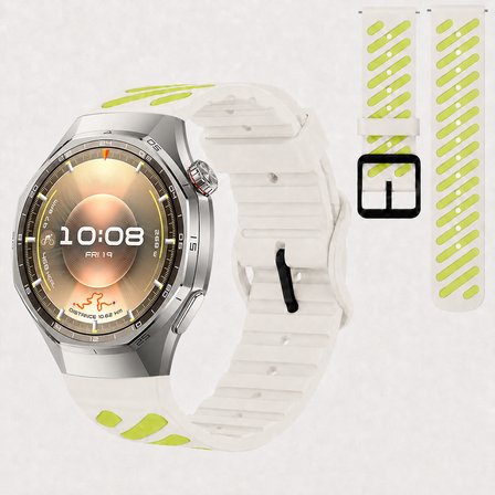 Huawei Watch GT 6 Pro 46 mm Uyumlu Çift Renkli Delikli Silikon Spor Kordon