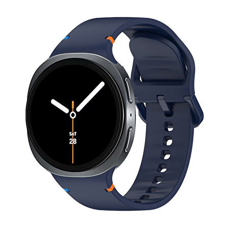 Samsung Galaxy Watch 8 44mm 40mm İle Uyumlu Metal Tokalı Spor Silikon Kordon