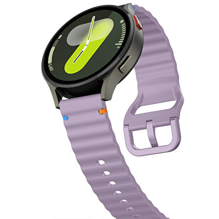 Huawei Watch GT6 46mm İle Uyumlu Dalga Desenli Tokalı Yumusaş Soft Silikon Kordon