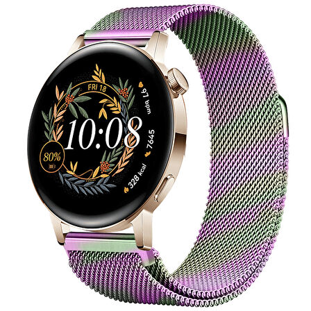Huawei Watch GT3 42mm GT2 42mm Uyumlu Kordon Manyetik Milanese Loop Metal Kordon 