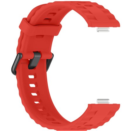 Huawei Watch Fit 5 Pro İle Uyumlu Tırtıklı Metal Tokalı Spor Silikon Kordon