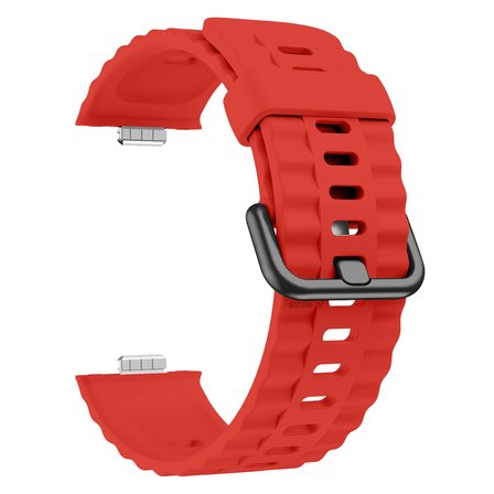 Huawei Watch Fit 5 Pro İle Uyumlu Tırtıklı Metal Tokalı Spor Silikon Kordon