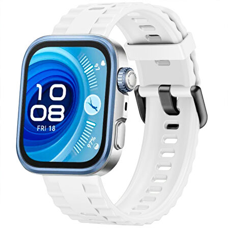 Huawei Watch Fit3 Fit 4 Fit 4 Pro İle Uyumlu GlacierFlex Metal Tokalı Spor Silikon Kordon