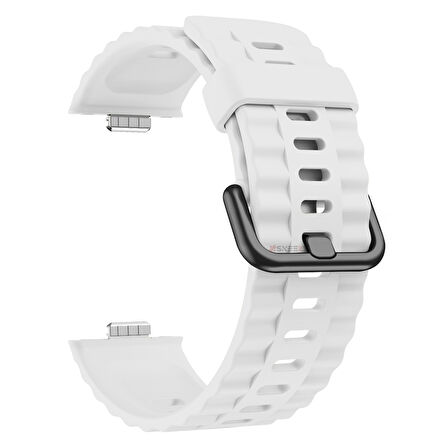 Huawei Watch Fit3 Fit 4 Fit 4 Pro İle Uyumlu GlacierFlex Metal Tokalı Spor Silikon Kordon