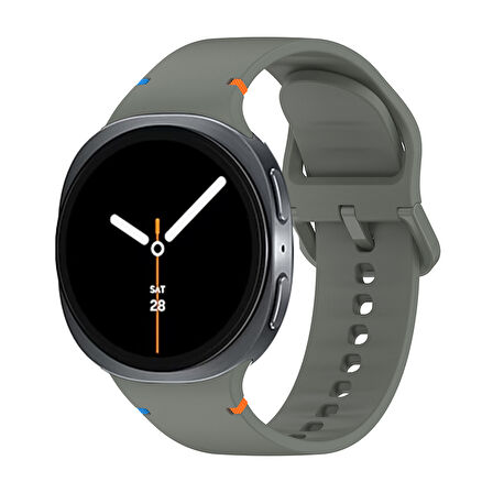 Samsung Galaxy Watch 8 44mm 40mm İle Uyumlu Metal Tokalı Spor Silikon Kordon