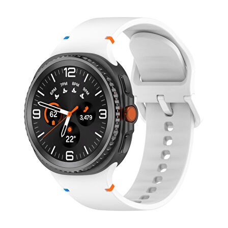 Samsung Galaxy Watch 8 Classic 47mm İle Uyumlu Metal Tokalı Spor Silikon Kordon