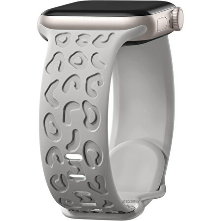 Apple Watch Uyumlu 44 45 46mm Leopar Desenli Yumuşak Silikon Kordon Seri 2 3 4 5 6 Se 7 8 9 10 