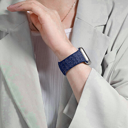 Apple Watch Ultra 1 ve 2 Uyumlu 49mm Leopar Desenli Yumuşak Silikon Kordon