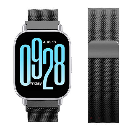 Redmi Watch 5 Active Redmi 5 Lite Uyumlu Kordon Manyetik Milanese Loop Metal Kordon 