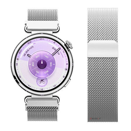 Huawei Watch GT6 41mm Uyumlu Manyetik Milanese Loop Metal Kordon 