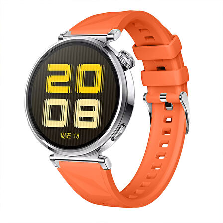Sneezy Huawei Watch GT4 41mm İle Uyumlu Prism Metal Tokalı Soft Yumuşak Silikon Kordon