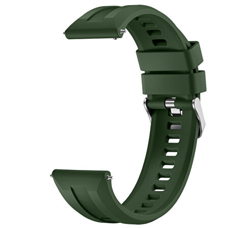 Sneezy Huawei Watch GT4 46mm İle Uyumlu Spor Silikon Metal Tokalı Soft Saat Kordonu