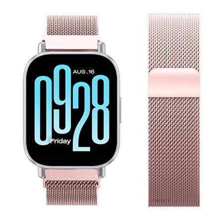 Redmi Watch 5 Active Redmi 5 Lite Uyumlu Kordon Manyetik Milanese Loop Metal Kordon 