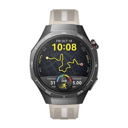 Huawei Watch GT5 Pro 46mm İle Uyumlu SportStripe Örgü Desen Metal Tokalı Silikon Akıllı Saat Kordonu