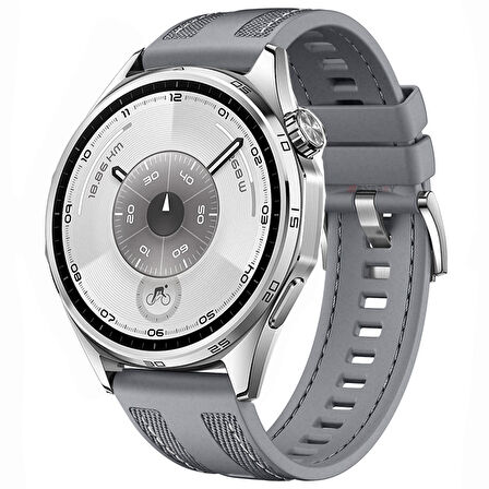 Sneezy Huawei Watch GT6 46mm ile Uyumlu Metal Tokalı Dikiş Detaylı Şık Dokuma Silikon Kordon