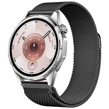 Huawei Watch GT6 46mm Uyumlu Manyetik Milanese Loop Metal Kordon 