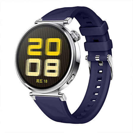 Sneezy Huawei Watch GT4 41mm İle Uyumlu Prism Metal Tokalı Soft Yumuşak Silikon Kordon