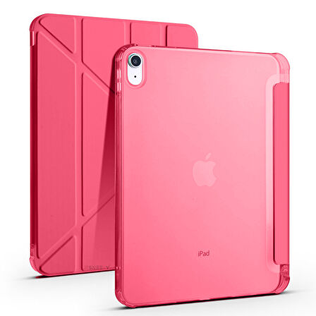 İpad 10.Nesil 10.9 inç 2022 Uyumlu Üçgen Katlanabilir Kalemlikli Yatay Dikey Standlı Akıllı Kılıf