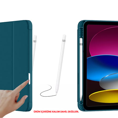 Apple iPad 11.Nesil 11 İnç 2025 Kılıf Premium Kalem Bölmeli Uyku Modlu Kapaklı Smart Case