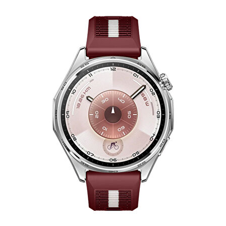 Huawei Watch GT6 46mm İle Uyumlu SportStripe Örgü Desen Metal Tokalı Silikon Akıllı Saat Kordonu