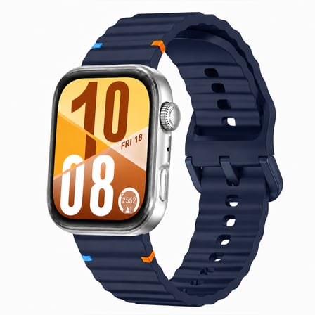 Huawei Watch Fit 4 ve Fit 4 Pro İle Uyumlu Dalga Desenli Tokalı Yumuşak Soft Silikon Kordon