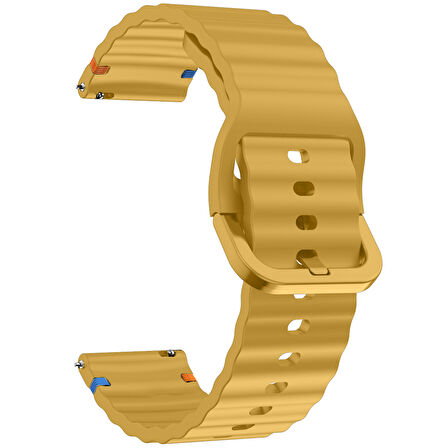 Huawei Watch GT6 46mm İle Uyumlu Dalga Desenli Tokalı Yumusaş Soft Silikon Kordon