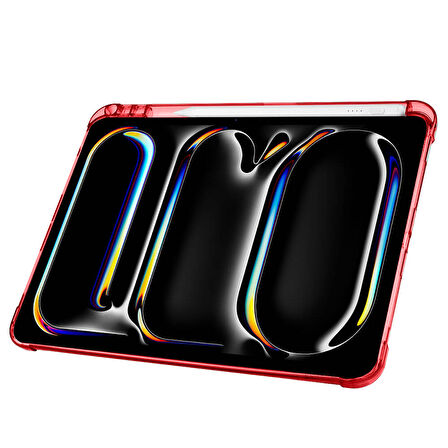 iPad Pro 11 inç M5 2025 Uyumlu Kılıf Üçgen Katlanabilir Kalem Şarj Bölmeli Kılıf A2836 A2837 A3006