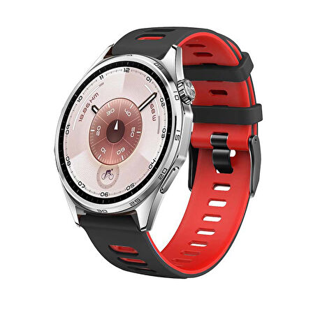 Huawei Watch GT6 46mm İle Uyumlu Stride Çift Renkli Tokalı Yumuşak Ocean Soft Silikon Kordon