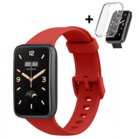 Mi Band 7 Pro İle Uyumlu Yumuşak Soft Silikon Tokalı Kordon Ve Tpu Şeffaf Kasa Koruyucu