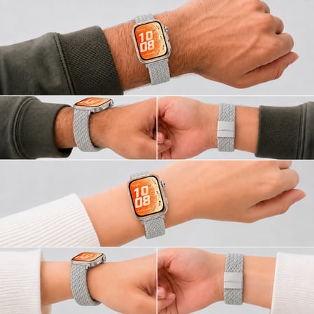 Huawei Watch Fit 5 Pro İle Uyumlu Metal Klipsli Solo Fiberlink Yumuşak Kumaş Örgü Kordon