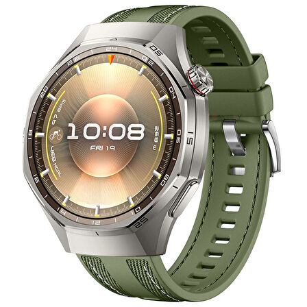 Sneezy Huawei Watch GT6 Pro 46mm ile Uyumlu Metal Tokalı Dikiş Detaylı Şık Dokuma Silikon Kordon