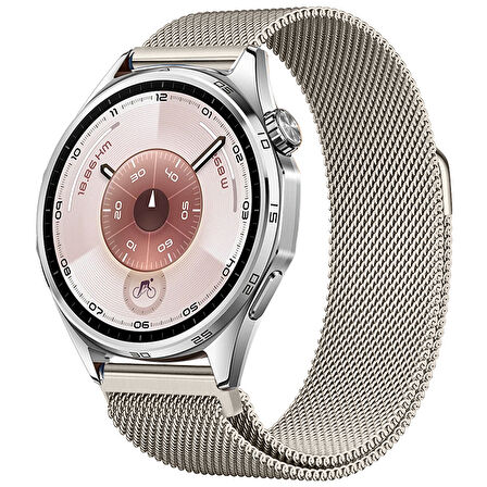 Huawei Watch GT6 46mm Uyumlu Manyetik Milanese Loop Metal Kordon 