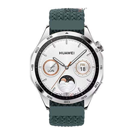Sneezy Huawei Watch GT5 46mm İle Uyumlu 22mm Metal Klips Solo Fiberlink Örgü Kordon