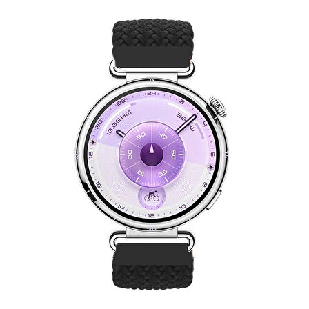 Sneezy Huawei Watch GT6 41mm İle Uyumlu FiberLink Manyetik Tokalı Kumaş Örgü Kordon